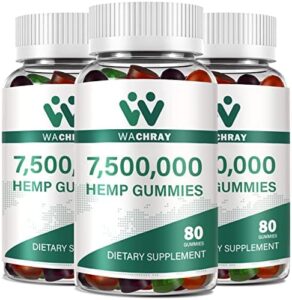 3 Packs WACHRAY Hemp Gummies from Natural Extra Fortify Edible Extract Hemp Oil Candy Decreased Sugar Gummy