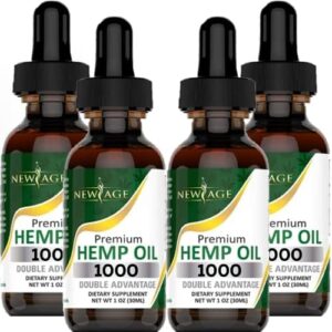Hemp Oil – 4 Pack – All Natural of Hemp Drops – Developed & Made in United states – Organic Hemp Drops by NewAge (1000 (Pack of 4))