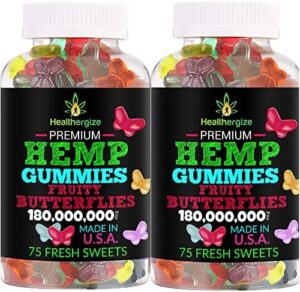 2PACK Hemp Gummies High quality Butterflies-for Slumber, Calm and Chill out, Muscular tissues-Irritation Pure Hemp Get together-Made in United states