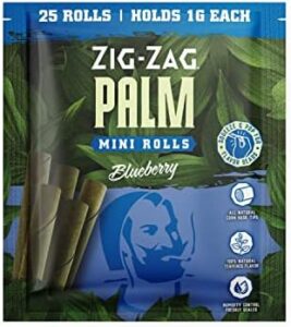 ZIG-ZAG – Pre-Rolled Palm Leaf Rolling Cones – Mini Roll Dimension – 1 Pack of 25 Cones (25 Cones) – All Natural Palm Fiber & Corn Husk Filter – Guaranteed Fresh new with Humidity Management (Blue)