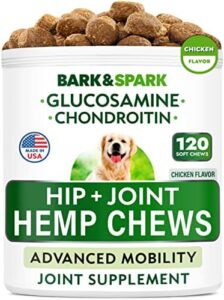 Hemp Chews Canine Hip Joint Suffering Relief – Glucosamine Chondroitin Hemp Treats for Joint Well being – Doggy Joint Health supplement Significant Breed & Smaller – Hemp Oil Pill – Canine Vitamin Address Aged Doggy (120Ct/Rooster)