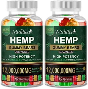 2 Pack Substantial Efficiency Hemp Gummies 12000000 Added Strength – Strain,Snooze, Mood, Calming, Concentrate, Rest Health supplements, Natural Edibles Hemp Seed Oil Extract Hemp Candy, Vegan, Non-GMO, Fruity Taste