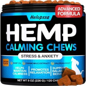 Hemp Calming Chews for Canines with Nervousness and Pressure – Pet dog Calming Treats – Doggy Panic Reduction – Storms, Barking, Separation – Valerian – Hemp Oil – Calming Treats for Canines – Produced in United states of america