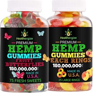 2PACK Hemp Gummies-New Butterflies and Delicious Hemp Gummy Peach-for Slumber, Calm and Take it easy-Swelling Pure Hemp Social gathering-Built in Usa