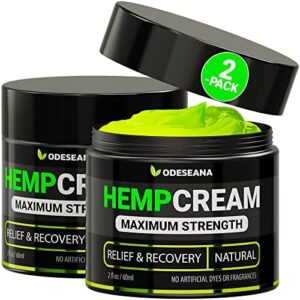 (2 Pack) Hemp Cream for Joint, Back, Knees, Neck, Elbows – Made in The USA – High Strength Hemp Oil Extract with Msm, Arnica, Turmeric, 4 oz Total
